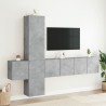 Unités murales TV 5 pcs gris béton bois d'ingénierie 627505627505