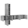 Unités murales TV 5 pcs gris béton bois d'ingénierie 627505627505