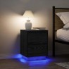 Tables de chevet avec lumières LED 2 pcs noir 38x34x50 cm 627507627507
