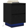 Tables de chevet avec lumières LED 2 pcs noir 38x34x50 cm 627507627507