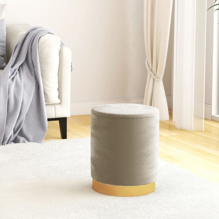 Tabouret de rangement rond Gris foncé Velours 31 x 37 cm 627512627512