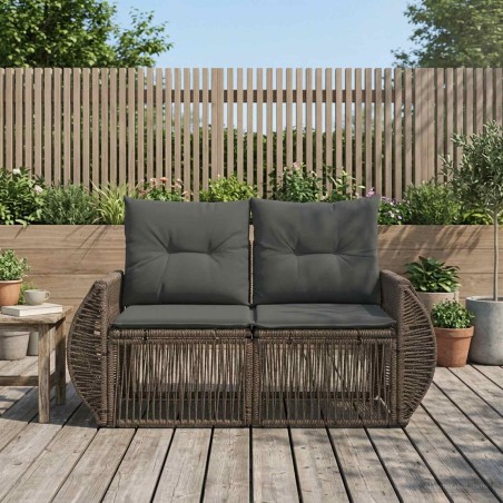 Canapé de jardin 2-Nombre de places Gris polyrotin 627514627514