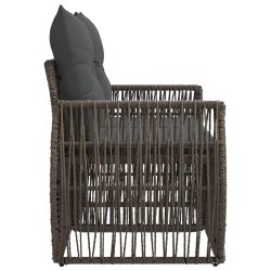 Canapé de jardin 2-Nombre de places Gris polyrotin 627514627514