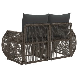 Canapé de jardin 2-Nombre de places Gris polyrotin 627514627514