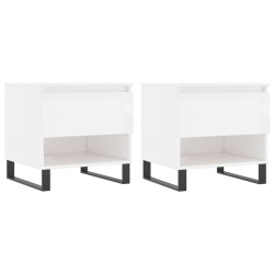 Tables basses 2 pcs blanc brillant 50x46x50cm bois d'ingénierie 627516627516