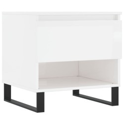 Tables basses 2 pcs blanc brillant 50x46x50cm bois d'ingénierie 627516627516