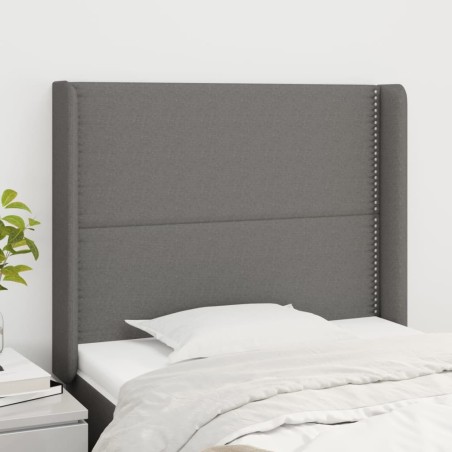 Tête de lit avec oreilles Gris foncé 103x16x118/128 cm Tissu 627520627520