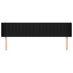 Tête de lit avec oreilles Noir 203x16x78/88 cm Tissu 627522627522