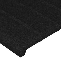 Tête de lit avec oreilles Noir 203x16x78/88 cm Tissu 627522627522