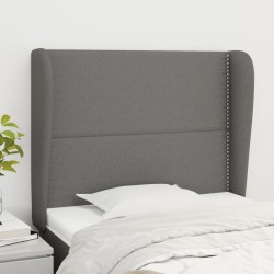 Tête de lit avec oreilles Gris foncé 103x23x118/128 cm Tissu 627523627523