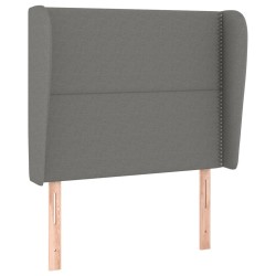Tête de lit avec oreilles Gris foncé 103x23x118/128 cm Tissu 627523627523