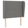 Tête de lit avec oreilles Gris foncé 103x23x118/128 cm Tissu 627523627523