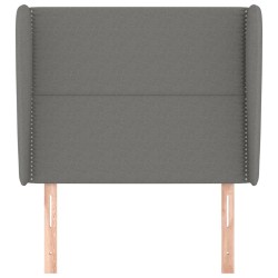 Tête de lit avec oreilles Gris foncé 103x23x118/128 cm Tissu 627523627523