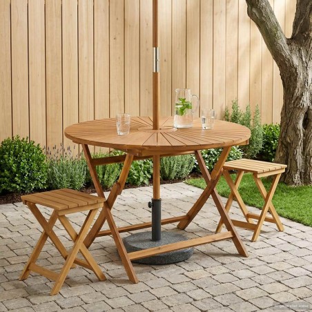 Table de jardin pliante Naturel Ø110 x 75 cm 627527627527