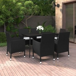 Ensemble à manger de jardin coussins 7 pcs Résine tressée Verre 627528627528