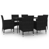 Ensemble à manger de jardin coussins 7 pcs Résine tressée Verre 627528627528