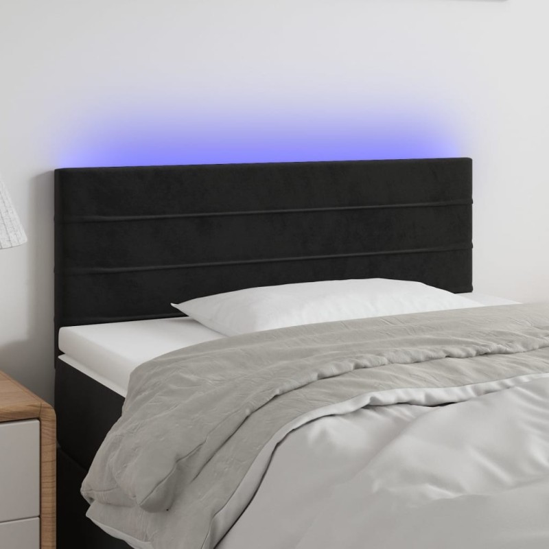 Tête de lit à LED Noir 90x5x78/88 cm Velours 627529627529
