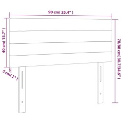 Tête de lit à LED Noir 90x5x78/88 cm Velours 627529627529