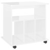 Armoire à roulettes Blanc brillant 60x45x60cm Bois d’ingénierie 627530627530