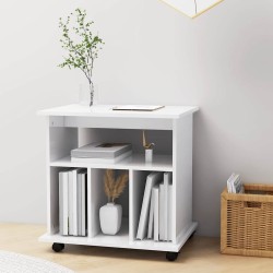 Armoire à roulettes Blanc brillant 60x45x60cm Bois d’ingénierie 627530627530