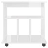 Armoire à roulettes Blanc brillant 60x45x60cm Bois d’ingénierie 627530627530