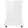Armoire à roulettes Blanc brillant 60x45x60cm Bois d’ingénierie 627530627530