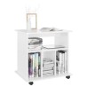 Armoire à roulettes Blanc brillant 60x45x60cm Bois d’ingénierie 627530627530