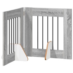 Porte de chien pliable avec supports 2 pcs Sonoma gris 120,5 cm 627532627532