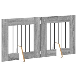 Porte de chien pliable avec supports 2 pcs Sonoma gris 120,5 cm 627532627532