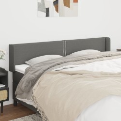 Tête de lit avec oreilles Gris foncé 203x16x78/88 cm Tissu 627540627540