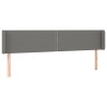 Tête de lit avec oreilles Gris foncé 203x16x78/88 cm Tissu 627540627540