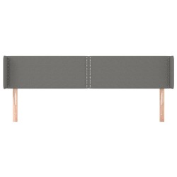Tête de lit avec oreilles Gris foncé 203x16x78/88 cm Tissu 627540627540