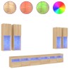 Ensemble de meubles TV muraux 7pcs et lumières LED chêne sonoma 627546627546
