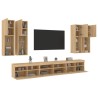 Ensemble de meubles TV muraux 7pcs et lumières LED chêne sonoma 627546627546
