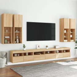 Ensemble de meubles TV muraux 7pcs et lumières LED chêne sonoma 627546627546