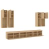 Ensemble de meubles TV muraux 7pcs et lumières LED chêne sonoma 627546627546