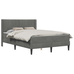 Cadre de lit avec matelas Gris foncé 140 x 200 cm Velours 627548627548