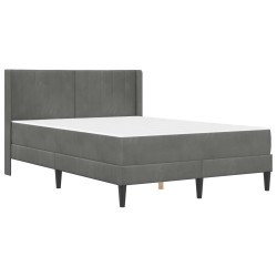 Cadre de lit avec matelas Gris foncé 140 x 200 cm Velours 627548627548