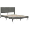 Cadre de lit avec matelas Gris foncé 140 x 200 cm Velours 627548627548