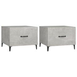 Tables basses avec pieds en métal 2 pcs Gris béton 50x50x40 cm 627549627549