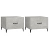 Tables basses avec pieds en métal 2 pcs Gris béton 50x50x40 cm 627549627549