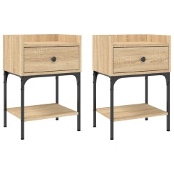 Tables de chevet 2pcs chêne sonoma 40,5x31x60cm bois ingénierie 627552627552