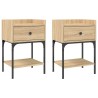 Tables de chevet 2pcs chêne sonoma 40,5x31x60cm bois ingénierie 627552627552