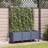 Bac de jardin avec treillis et roues 3 pc Gris PP 627553627553