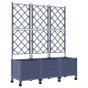 Bac de jardin avec treillis et roues 3 pc Gris PP 627553627553