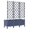 Bac de jardin avec treillis et roues 3 pc Gris PP 627553627553