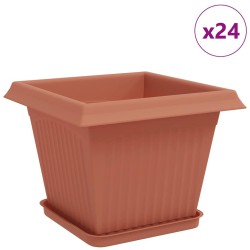 Pots de plantes 24 pcs Rouge brique 28,5 x 28,5 x 22 cm 627554627554