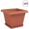 Pots de plantes 24 pcs Rouge brique 28,5 x 28,5 x 22 cm 627554627554