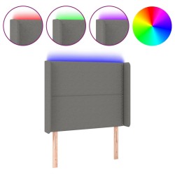 Tête de lit à LED Gris foncé 103x16x118/128 cm Tissu 627556627556