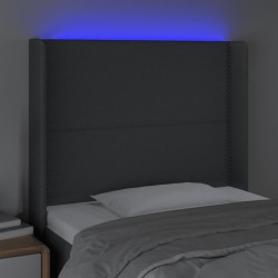 Tête de lit à LED Gris foncé 103x16x118/128 cm Tissu 627556627556